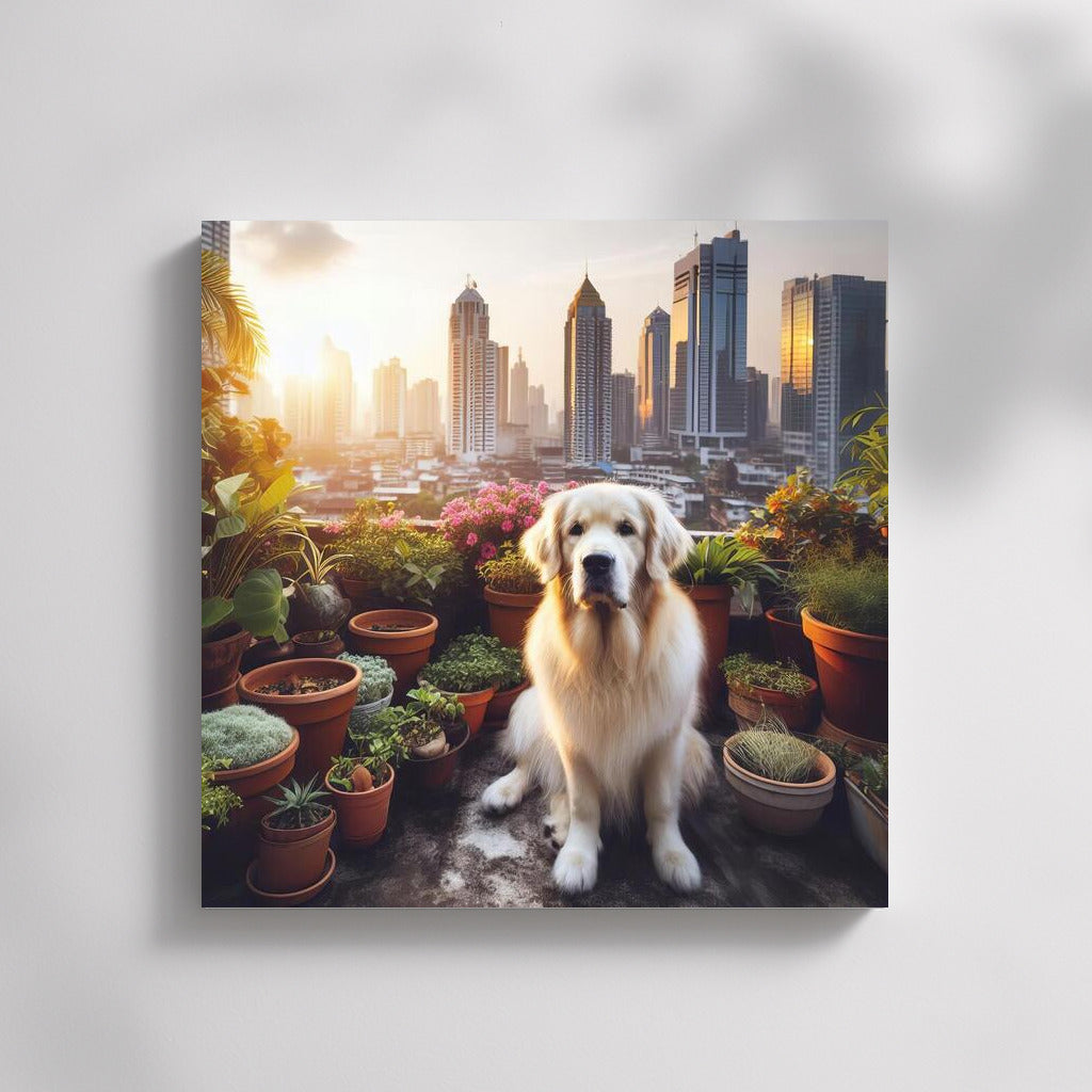 Majestic Dog in Urban Garden: Dog in Urban Rooftop 3