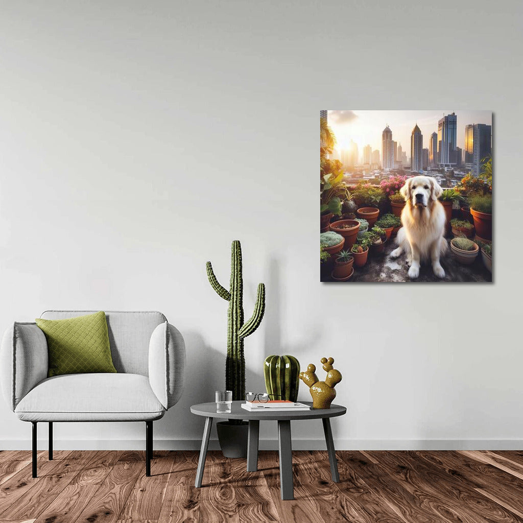Majestic Dog in Urban Garden: Dog in Urban Rooftop 3