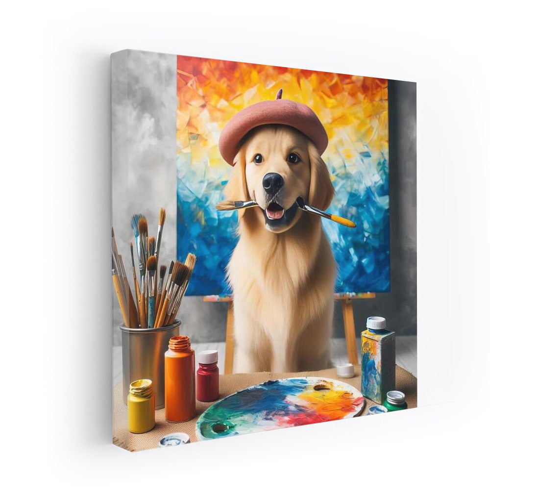 Creative Dog in the Studio: Painting on the Walls