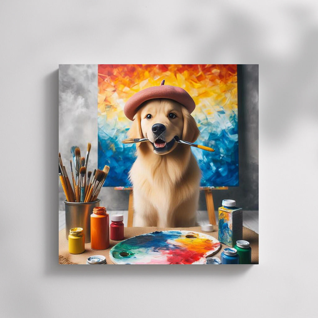 Creative Dog in the Studio: Painting on the Walls