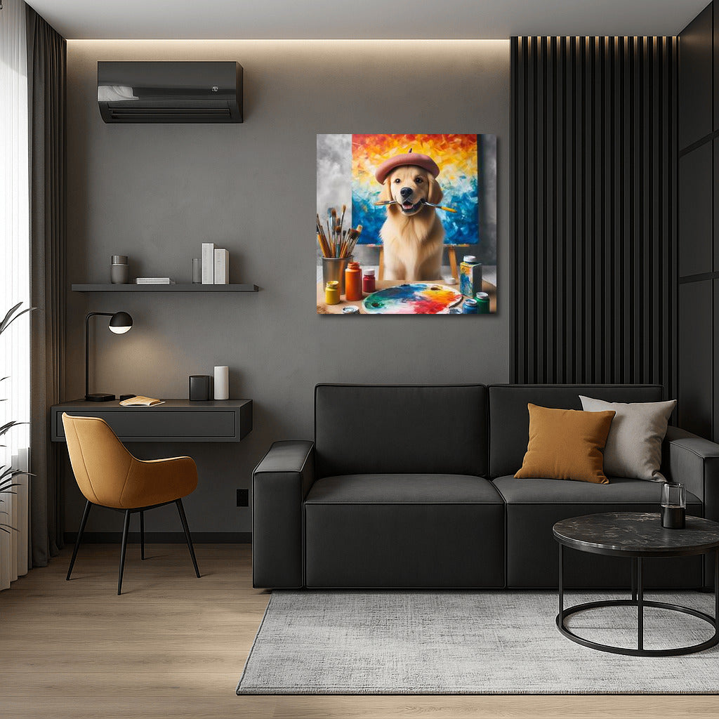 Creative Dog in the Studio: Painting on the Walls