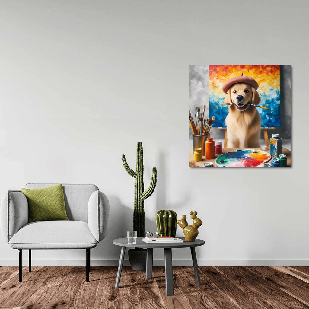 Creative Dog in the Studio: Painting on the Walls