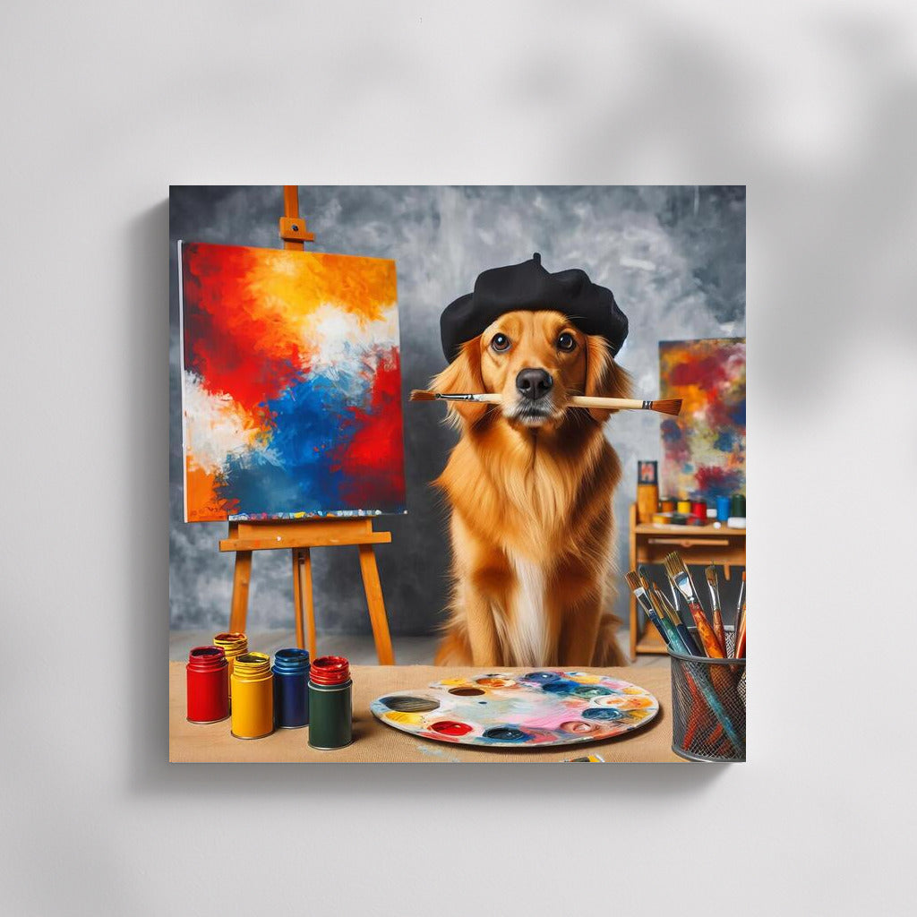 Creative Chaos: Dog Artist in the Studio