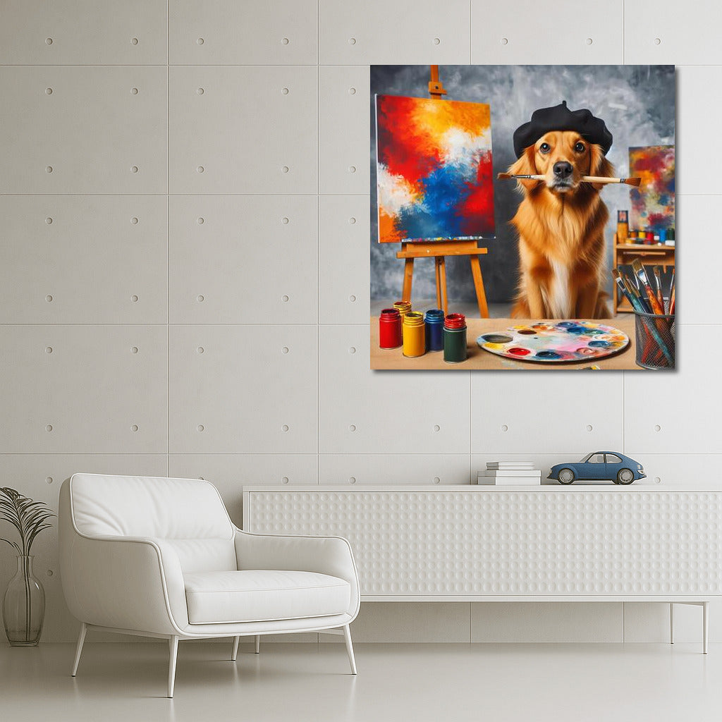 Creative Chaos: Dog Artist in the Studio