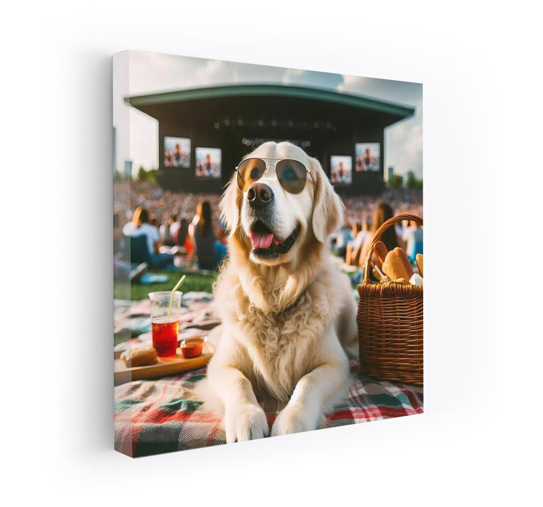 Dog in Sunglasses at a Picnic: Musical Evening in the Fresh Air