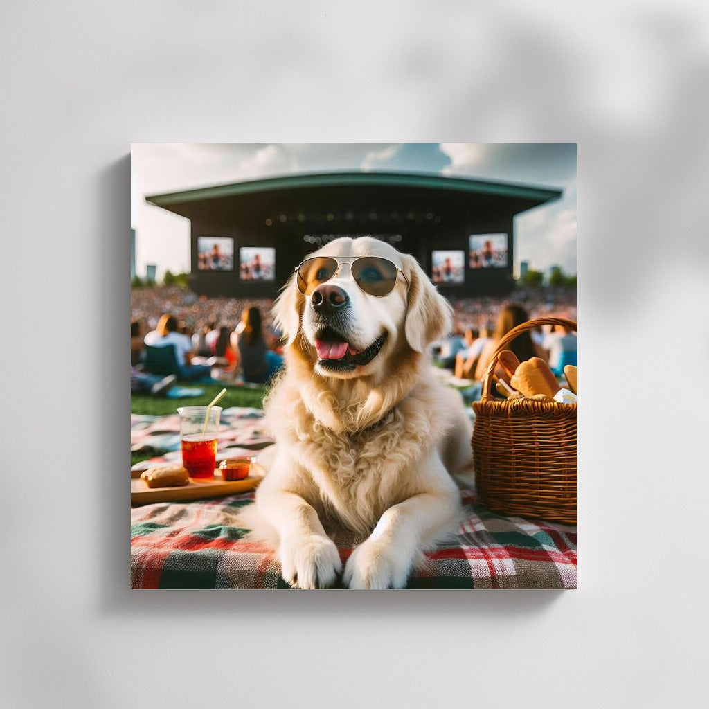 Dog in Sunglasses at a Picnic: Musical Evening in the Fresh Air