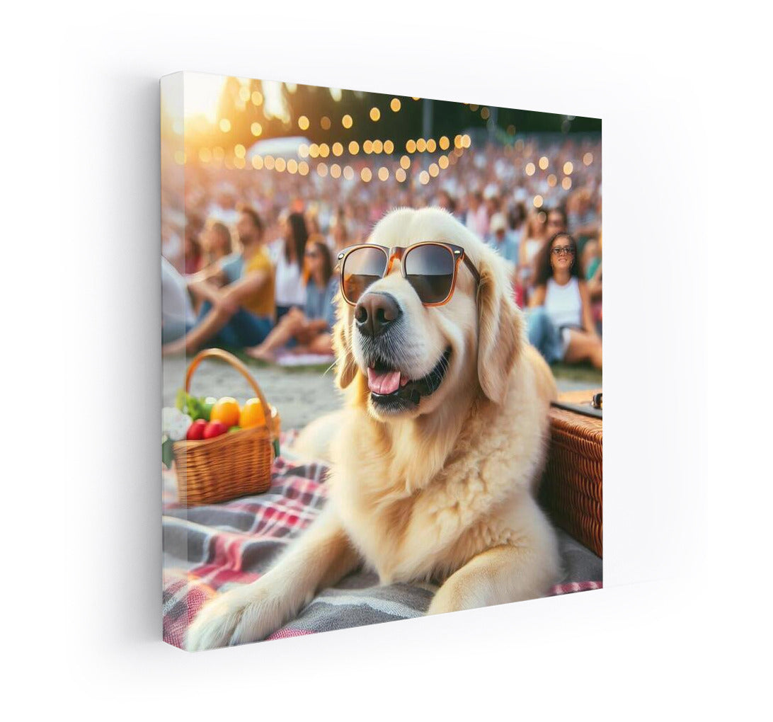 Sunny Labrador at the Open Air Concert: Joy and Music