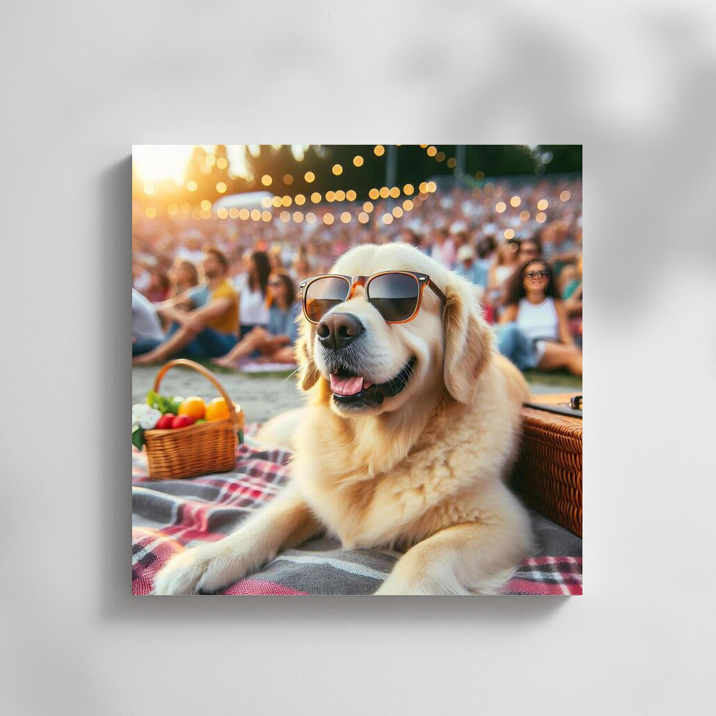 Sunny Labrador at the Open Air Concert: Joy and Music