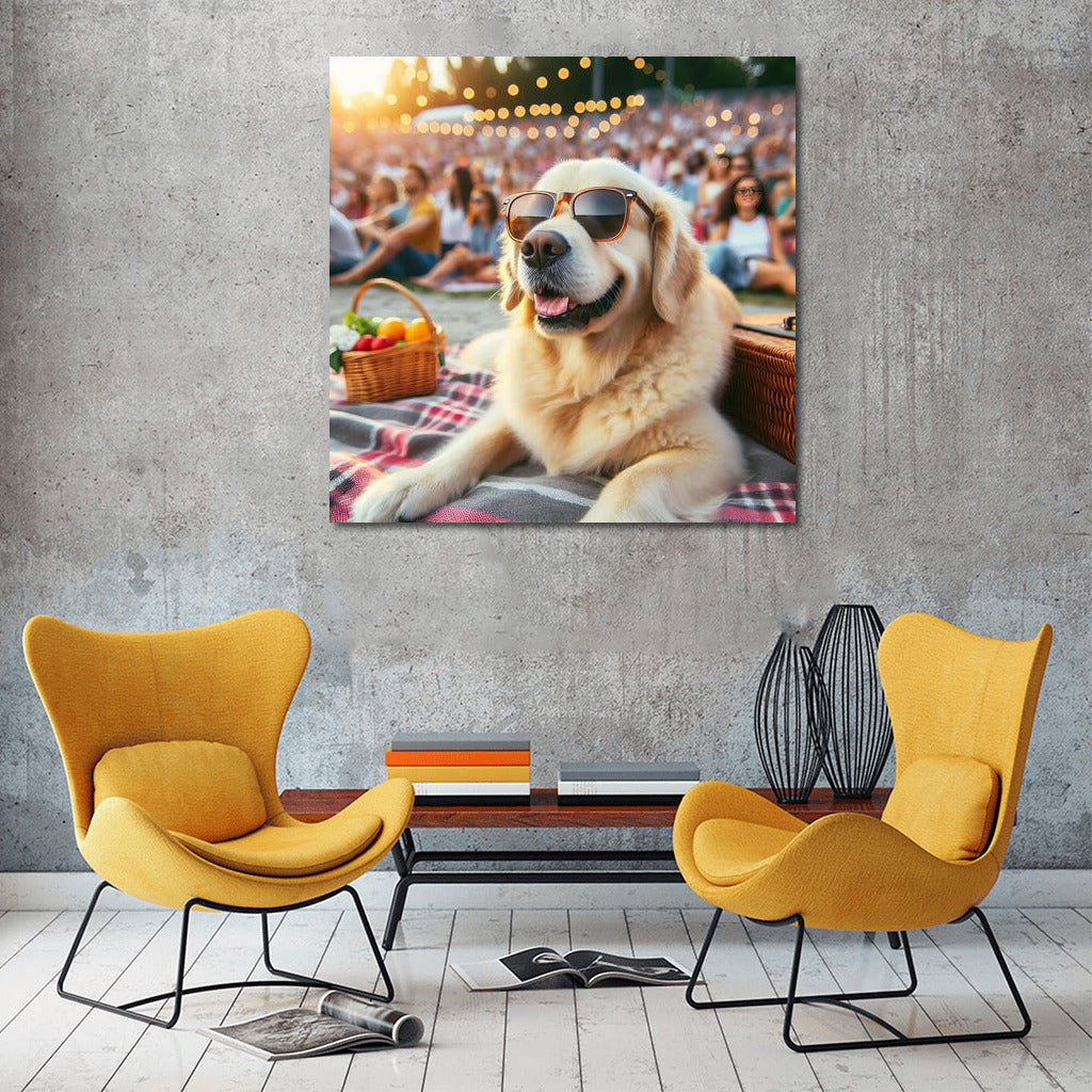 Sunny Labrador at the Open Air Concert: Joy and Music