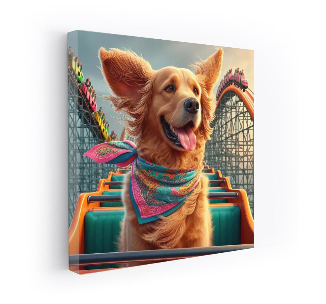 Dog in Amusement Park: Joy and Play