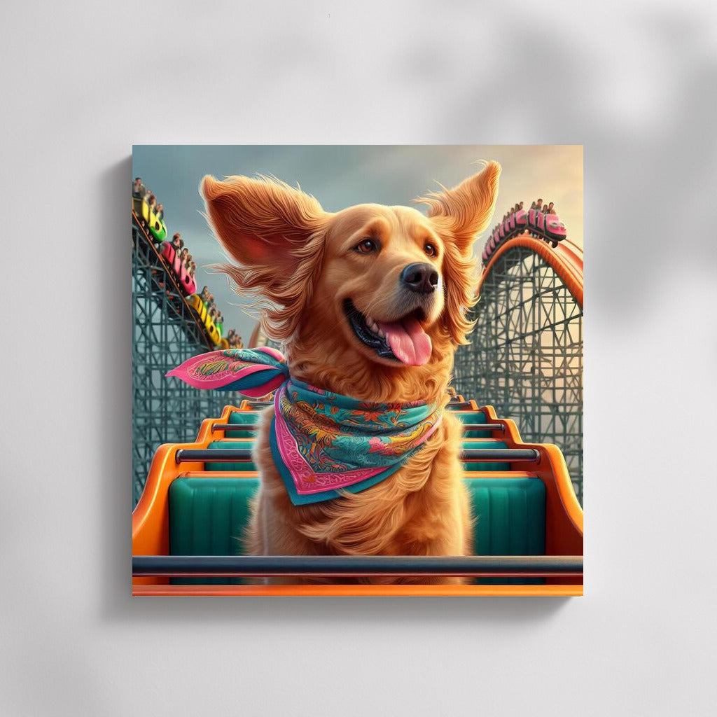 Dog in Amusement Park: Joy and Play