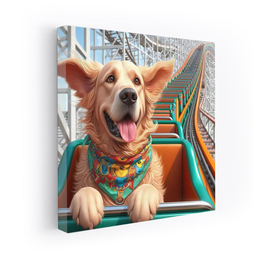 Dog on a Roller Coaster: Fun at the Amusement Park