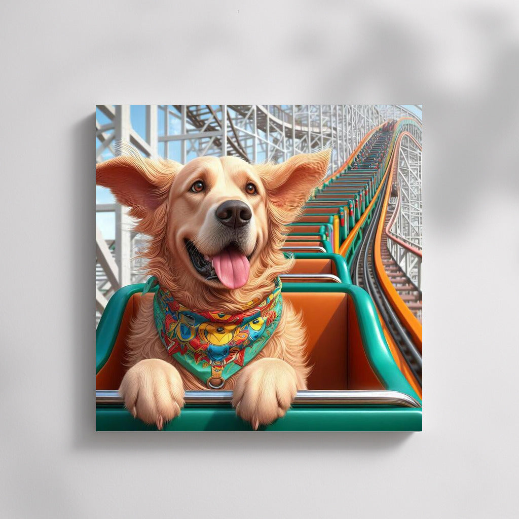 Dog on a Roller Coaster: Fun at the Amusement Park