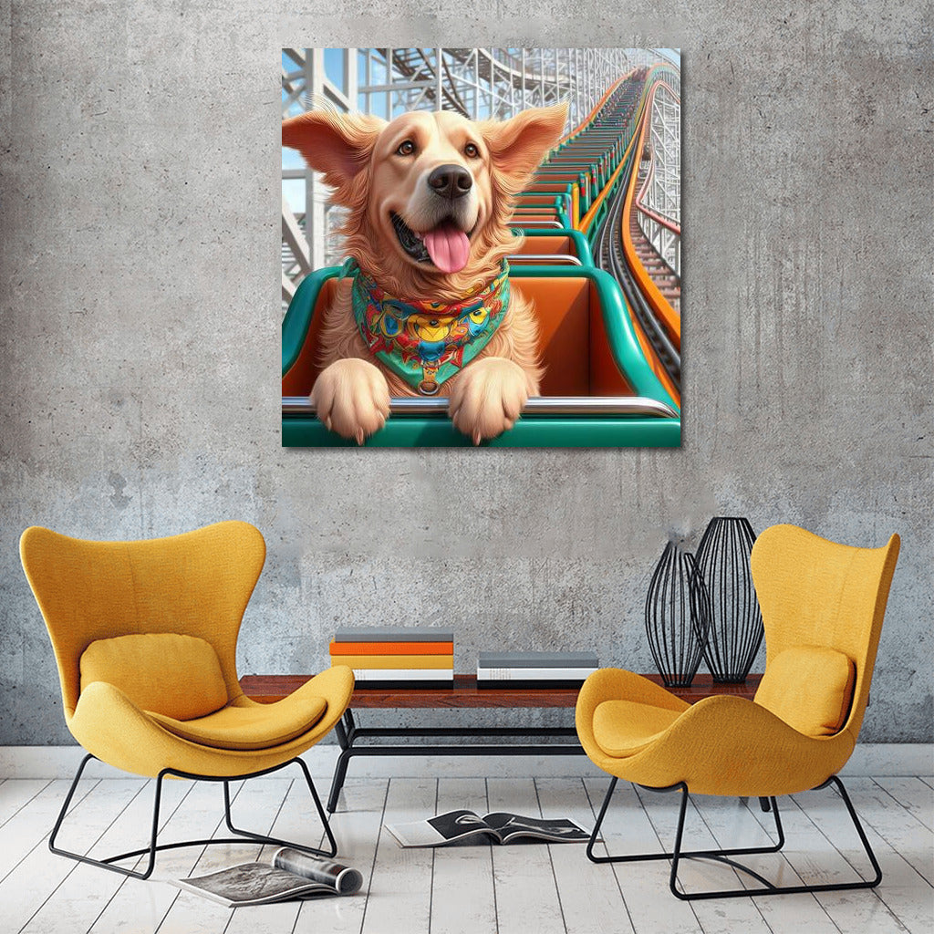 Dog on a Roller Coaster: Fun at the Amusement Park