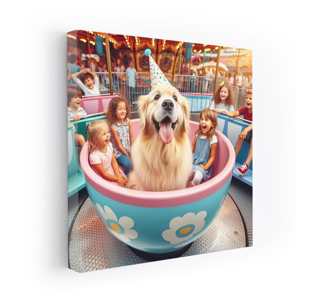 Carnival Dog: Joy and Brightness on Canvas
