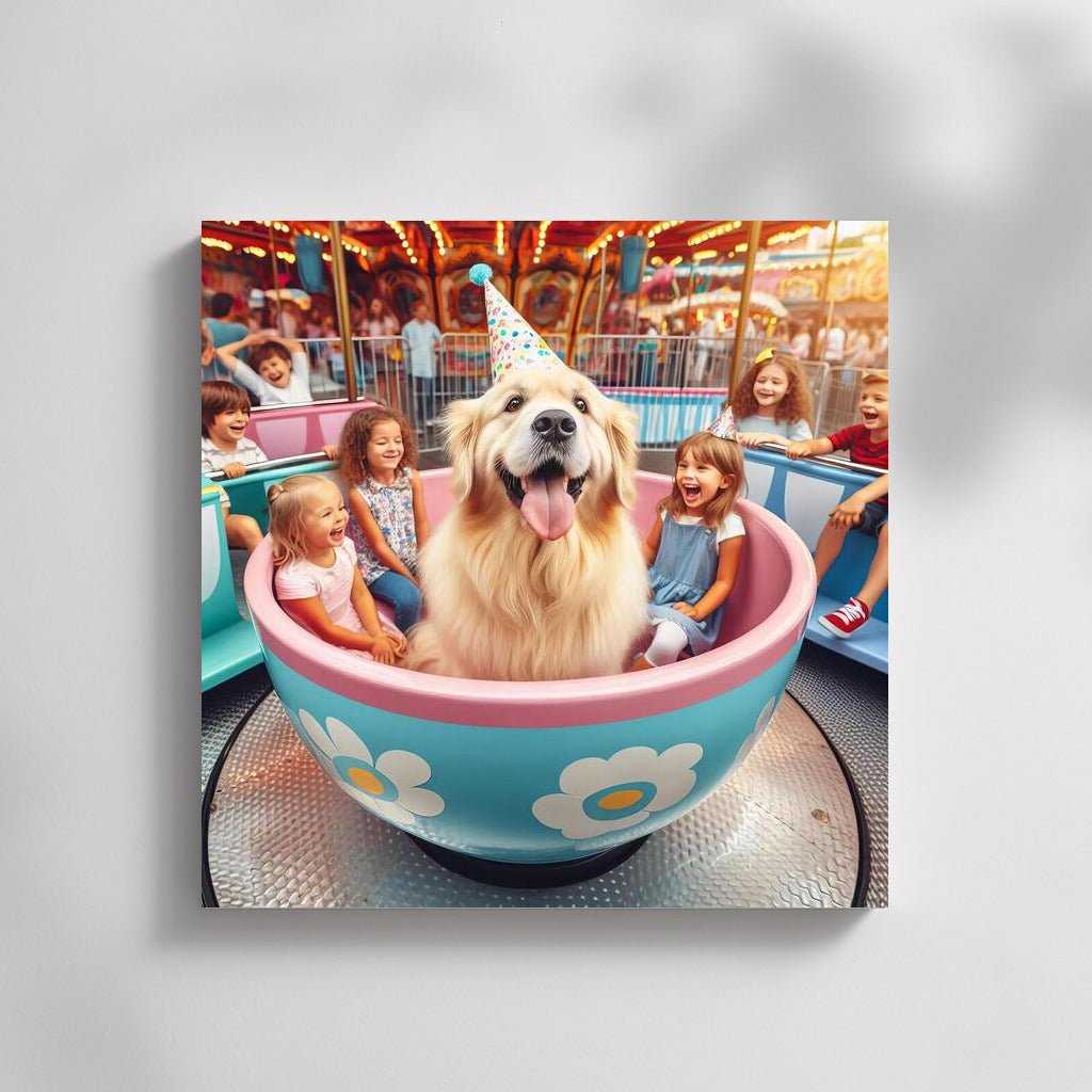Carnival Dog: Joy and Brightness on Canvas