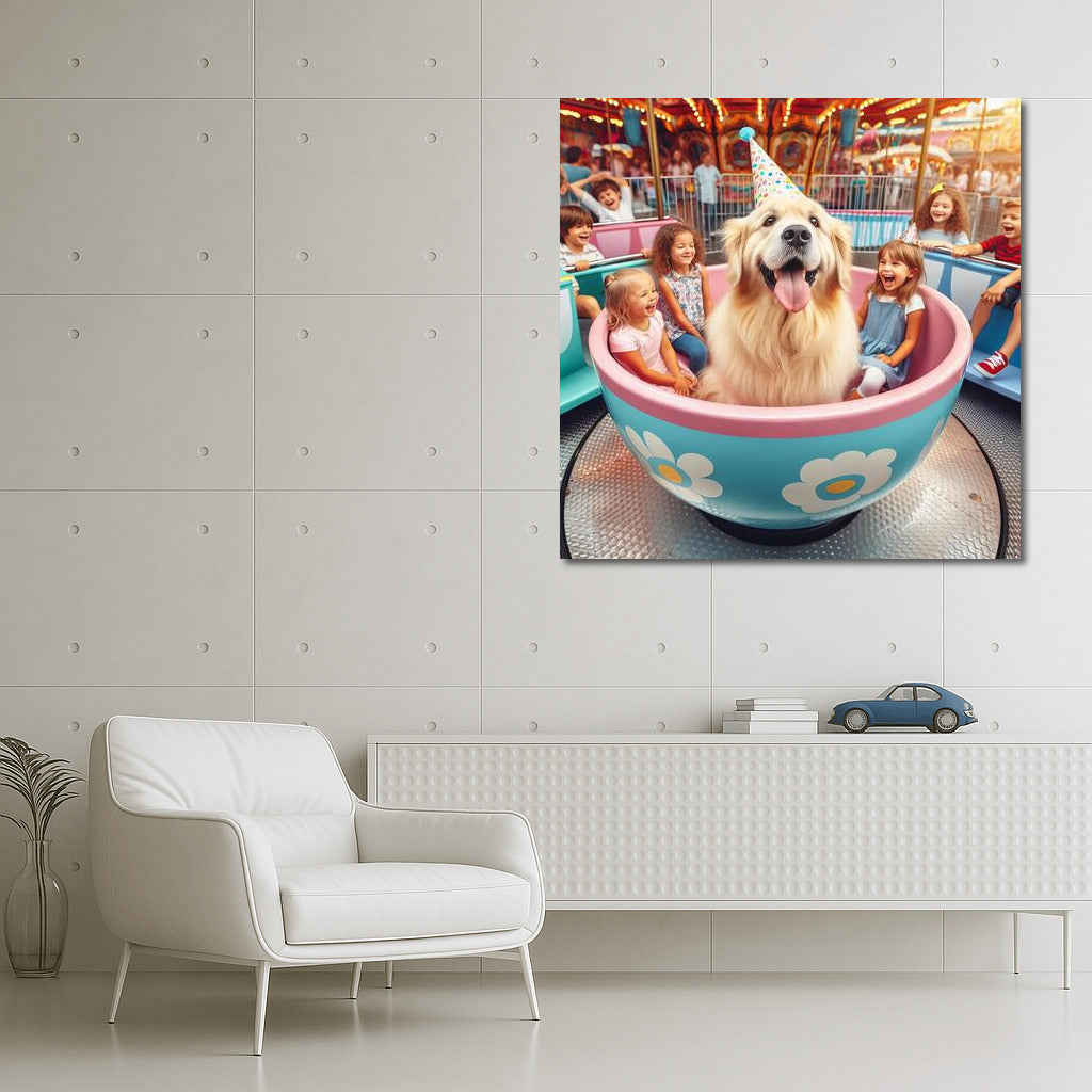 Carnival Dog: Joy and Brightness on Canvas