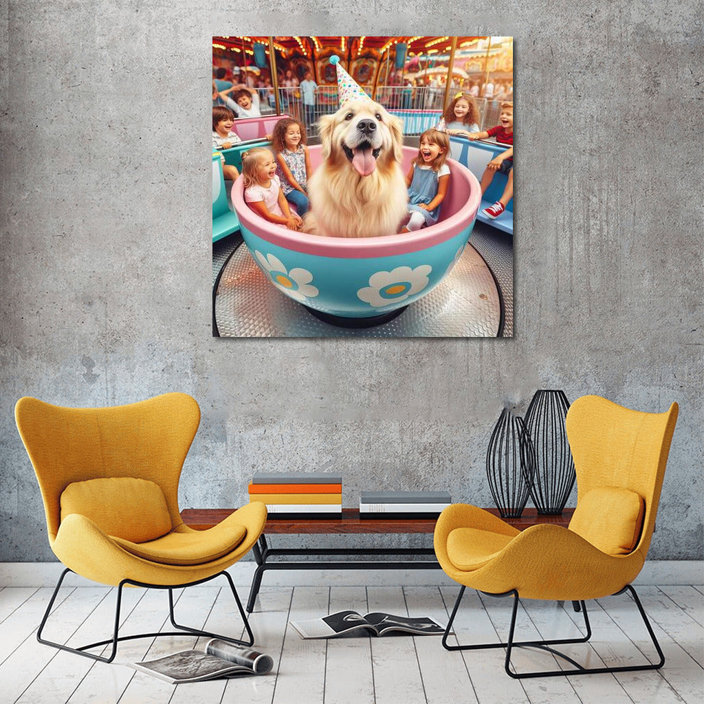 Carnival Dog: Joy and Brightness on Canvas