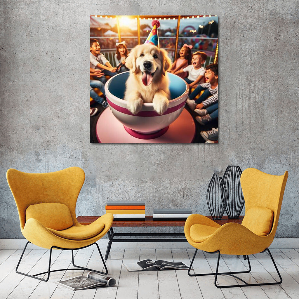Puppy at the Carnival: A Celebration of Joy and Childish Delight