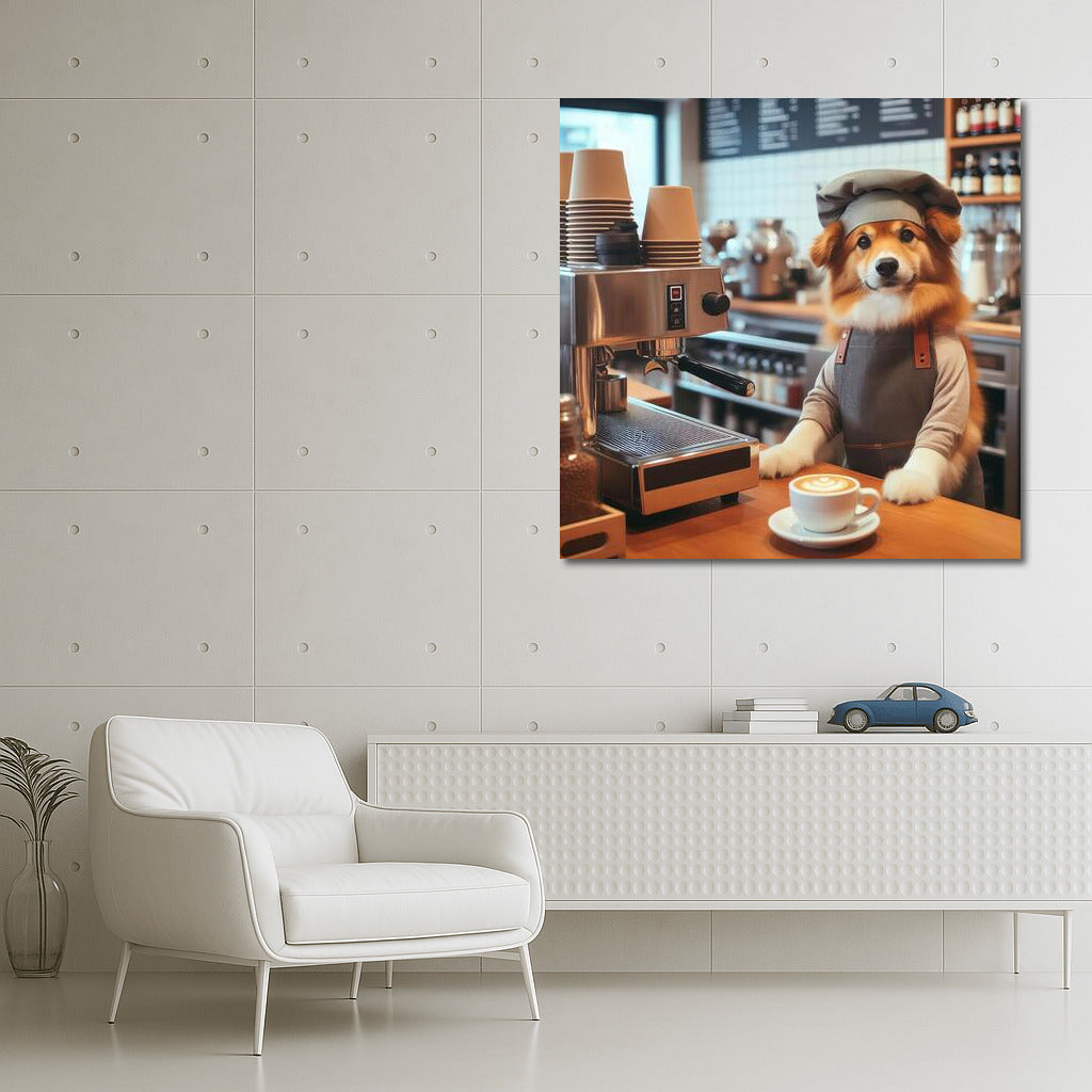 Adorable Dog Barista: Coffee Morning