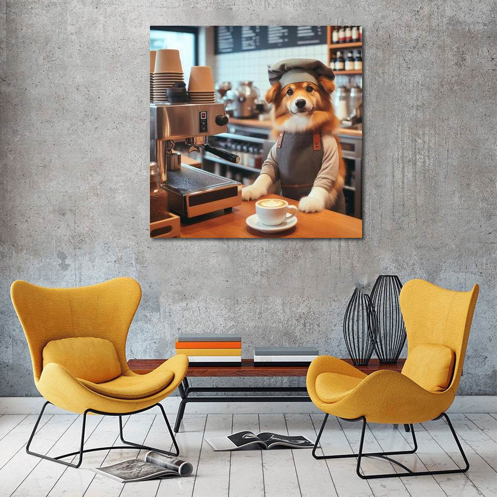 Adorable Dog Barista: Coffee Morning
