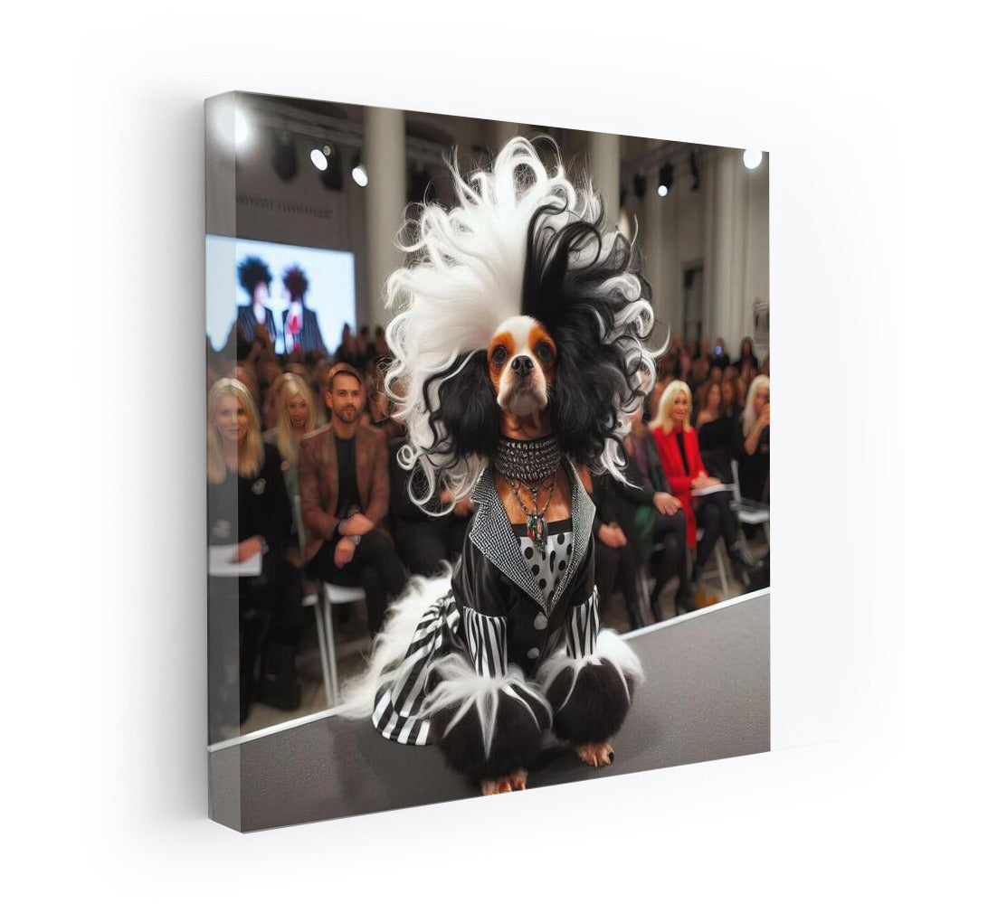 Adorable Cruella-Style Bulldog: Disney Magic for a Bold Interior