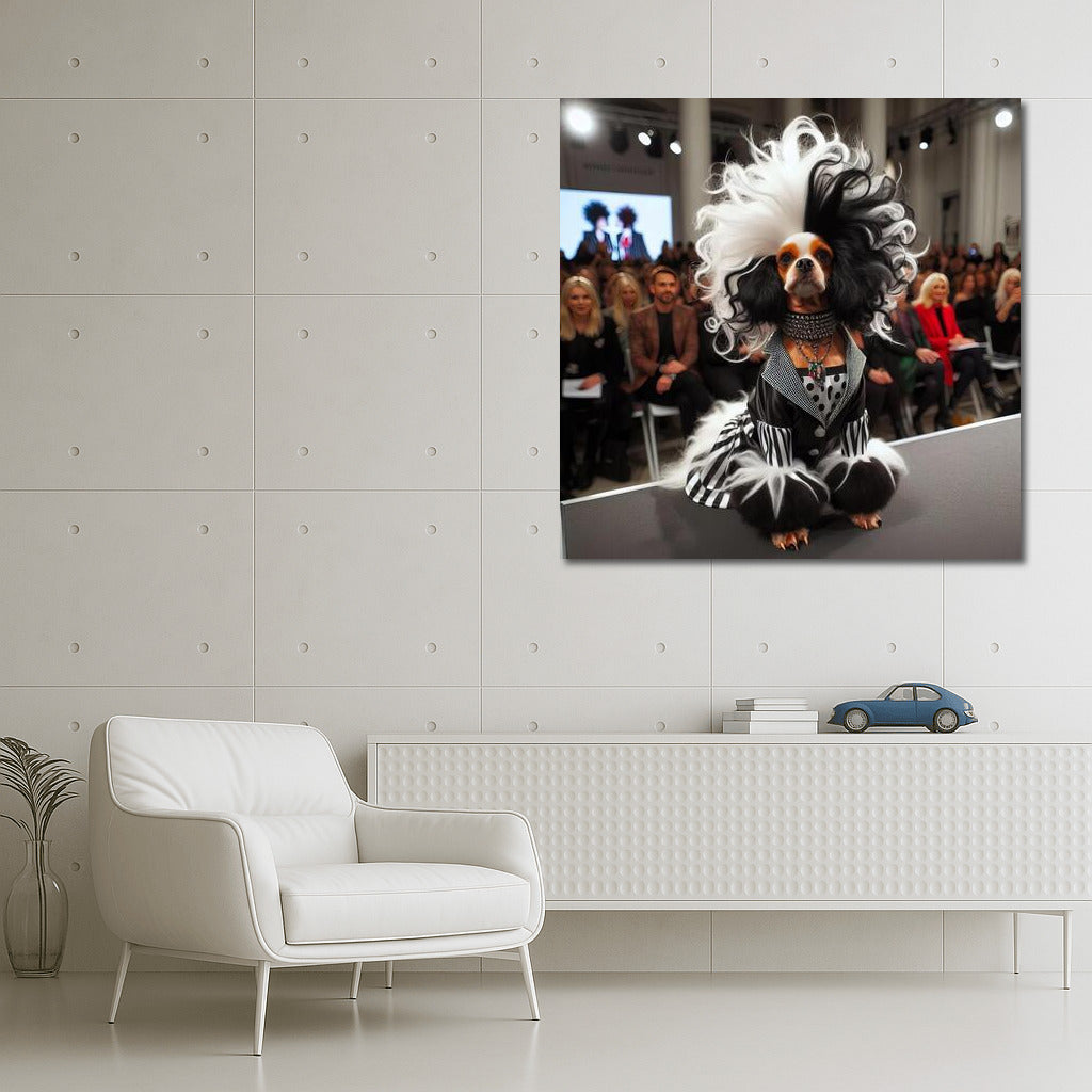 Adorable Cruella-Style Bulldog: Disney Magic for a Bold Interior