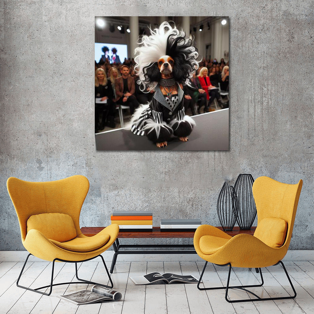 Adorable Cruella-Style Bulldog: Disney Magic for a Bold Interior