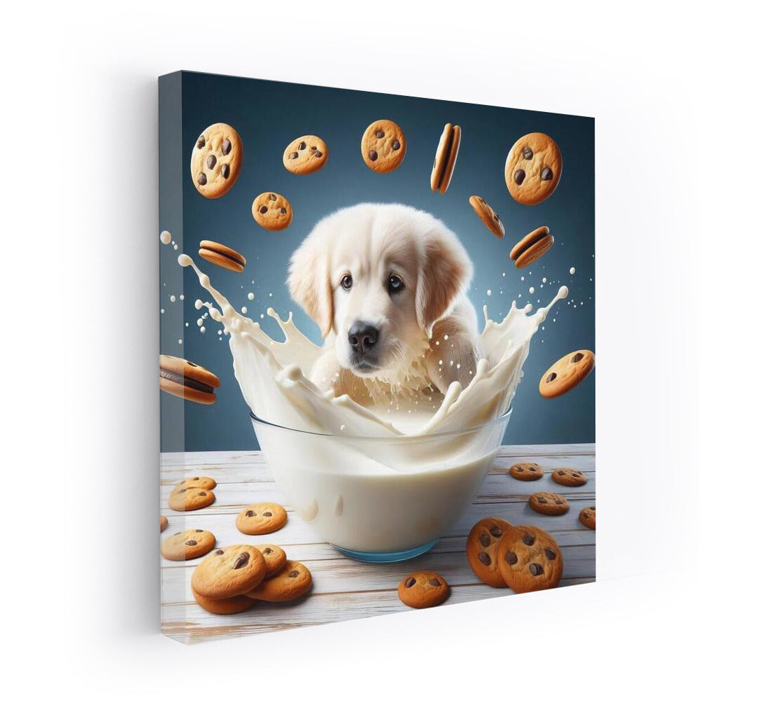 Puppy in a Milky Vortex with Cookies