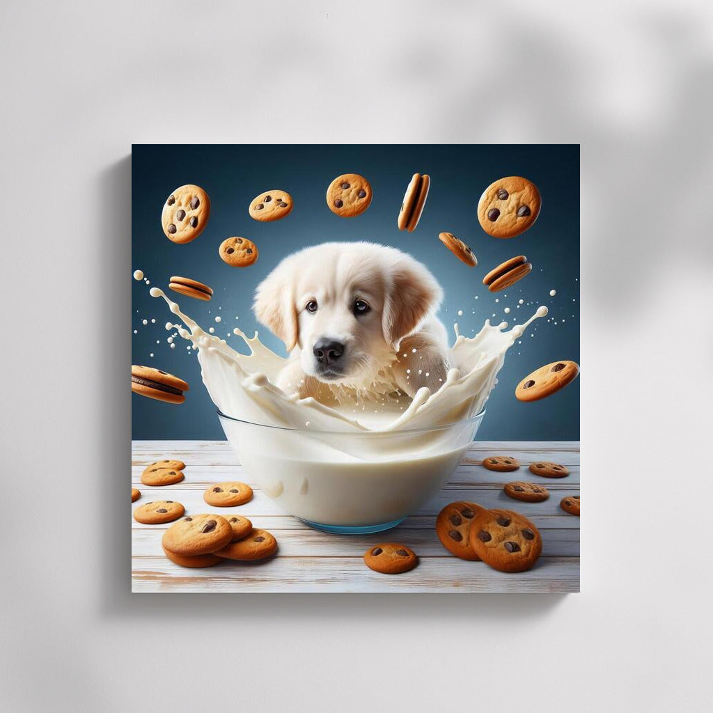 Puppy in a Milky Vortex with Cookies