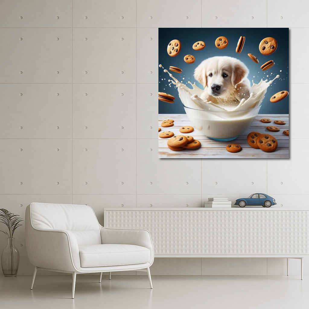 Puppy in a Milky Vortex with Cookies