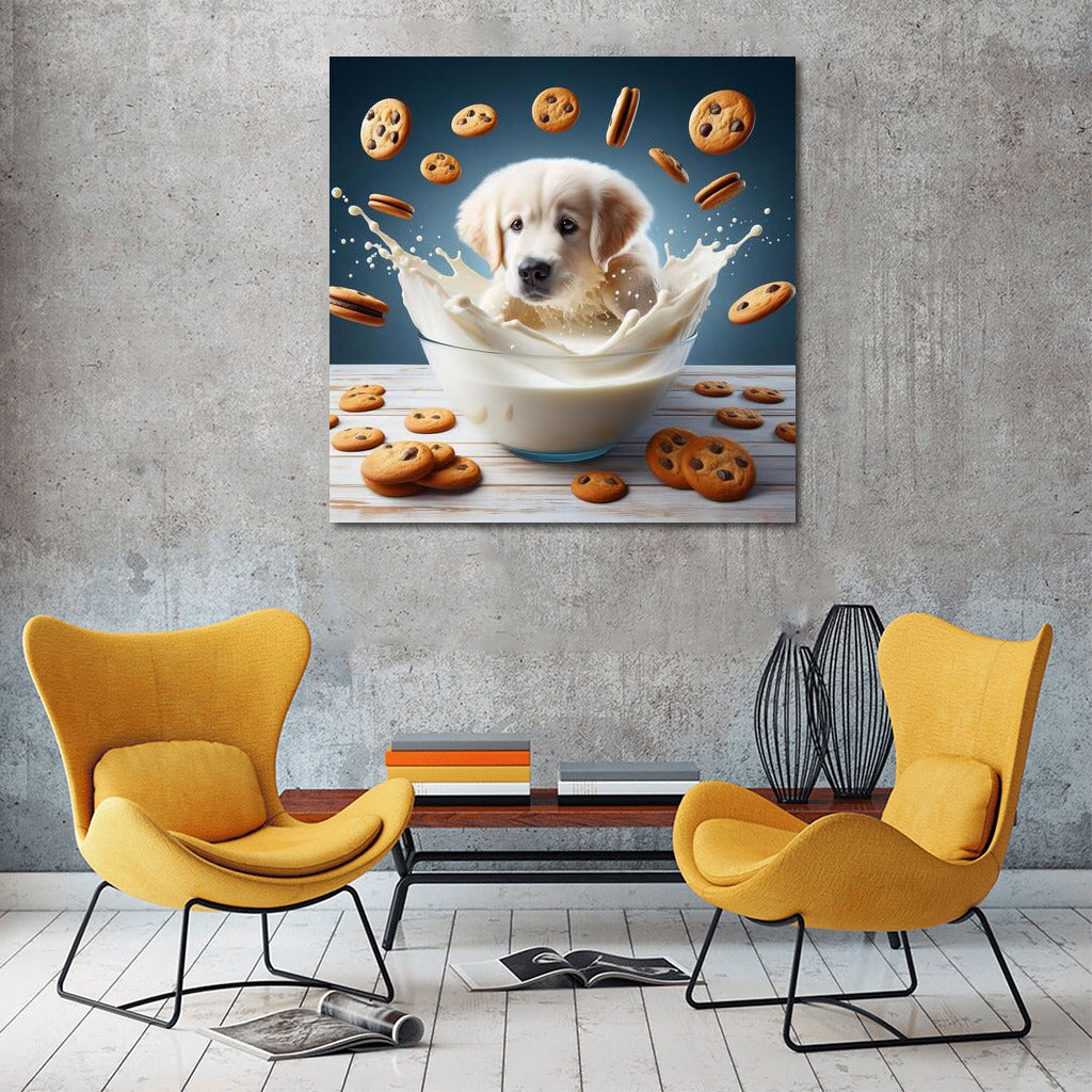 Puppy in a Milky Vortex with Cookies
