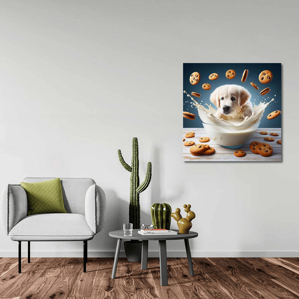Puppy in a Milky Vortex with Cookies