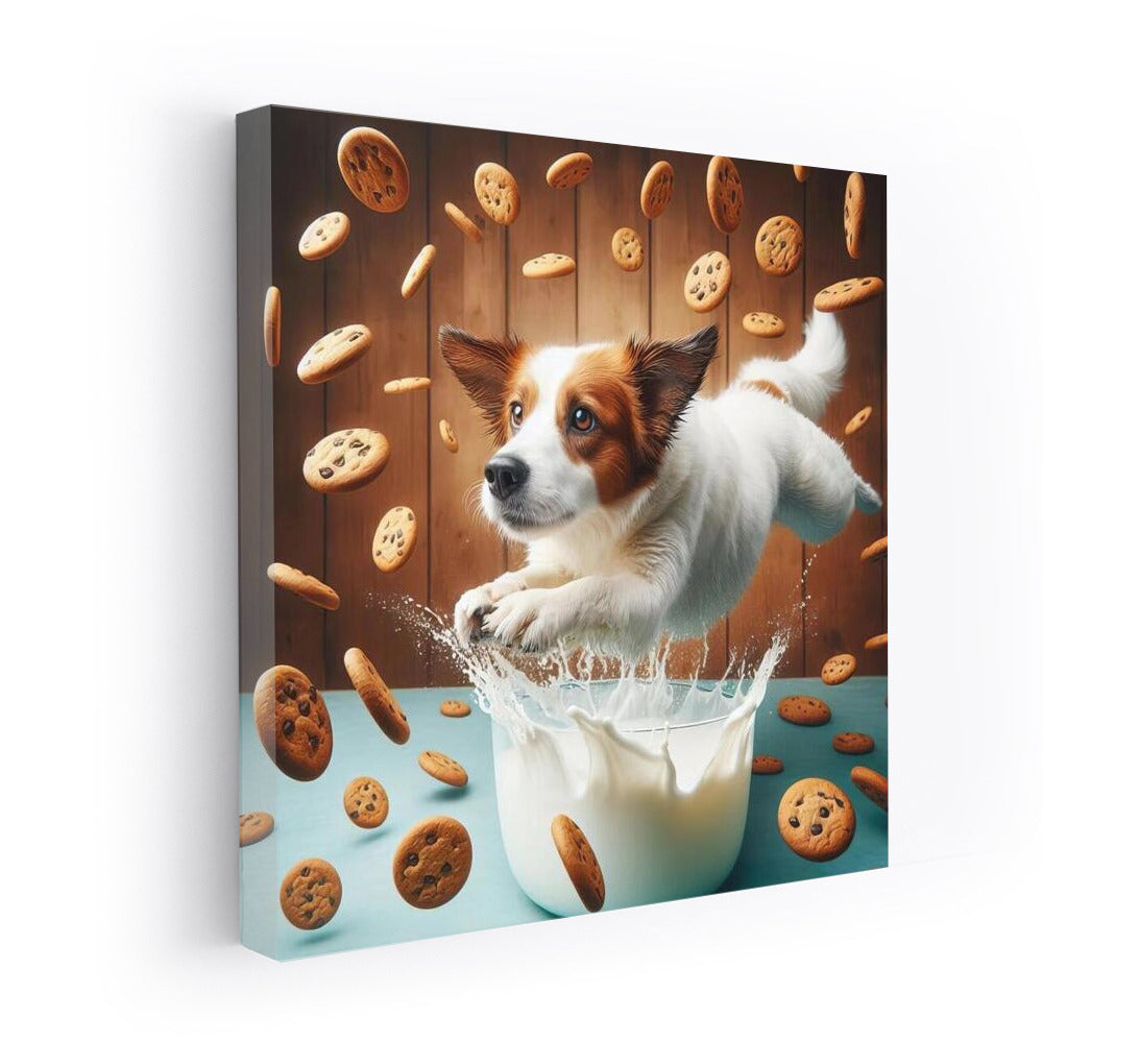 Puppy in the Milky Ocean with Cookies