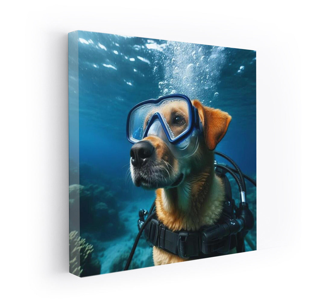 Underwater Adventures: Scuba-Clad Dog Explores the Ocean
