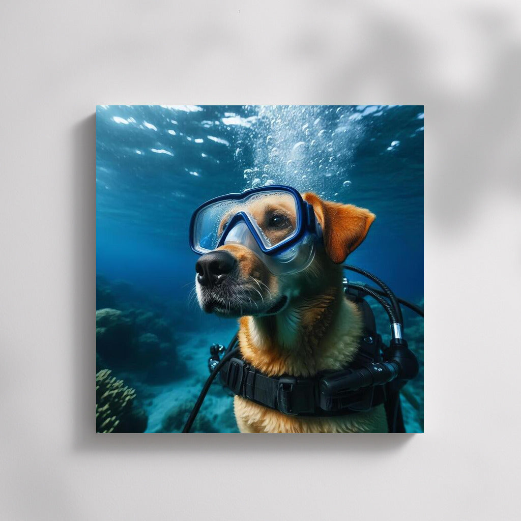 Underwater Adventures: Scuba-Clad Dog Explores the Ocean