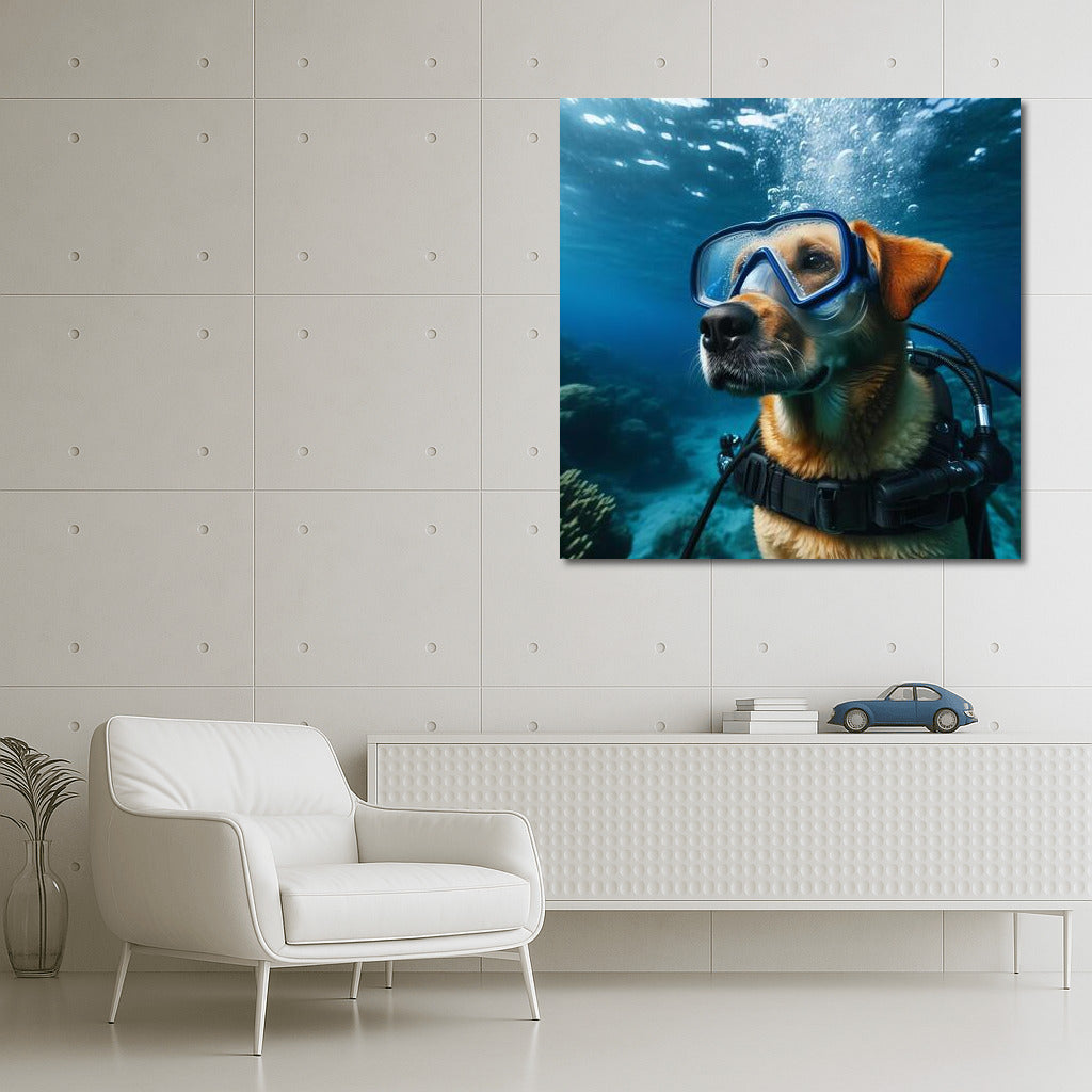 Underwater Adventures: Scuba-Clad Dog Explores the Ocean