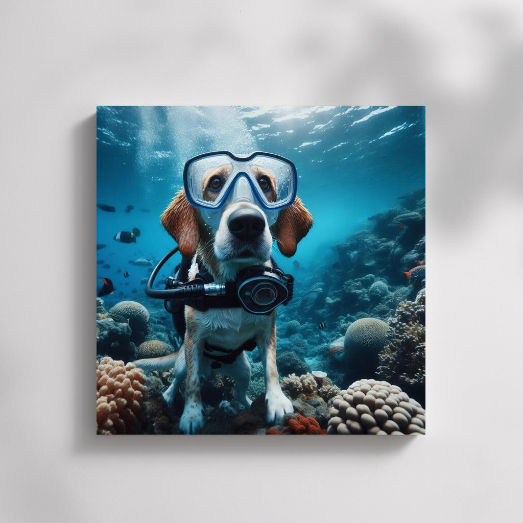 A Diver Dog in the Deep Ocean: An Underwater Adventure for Fun Decor Lovers