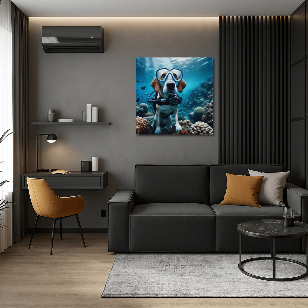 A Diver Dog in the Deep Ocean: An Underwater Adventure for Fun Decor Lovers