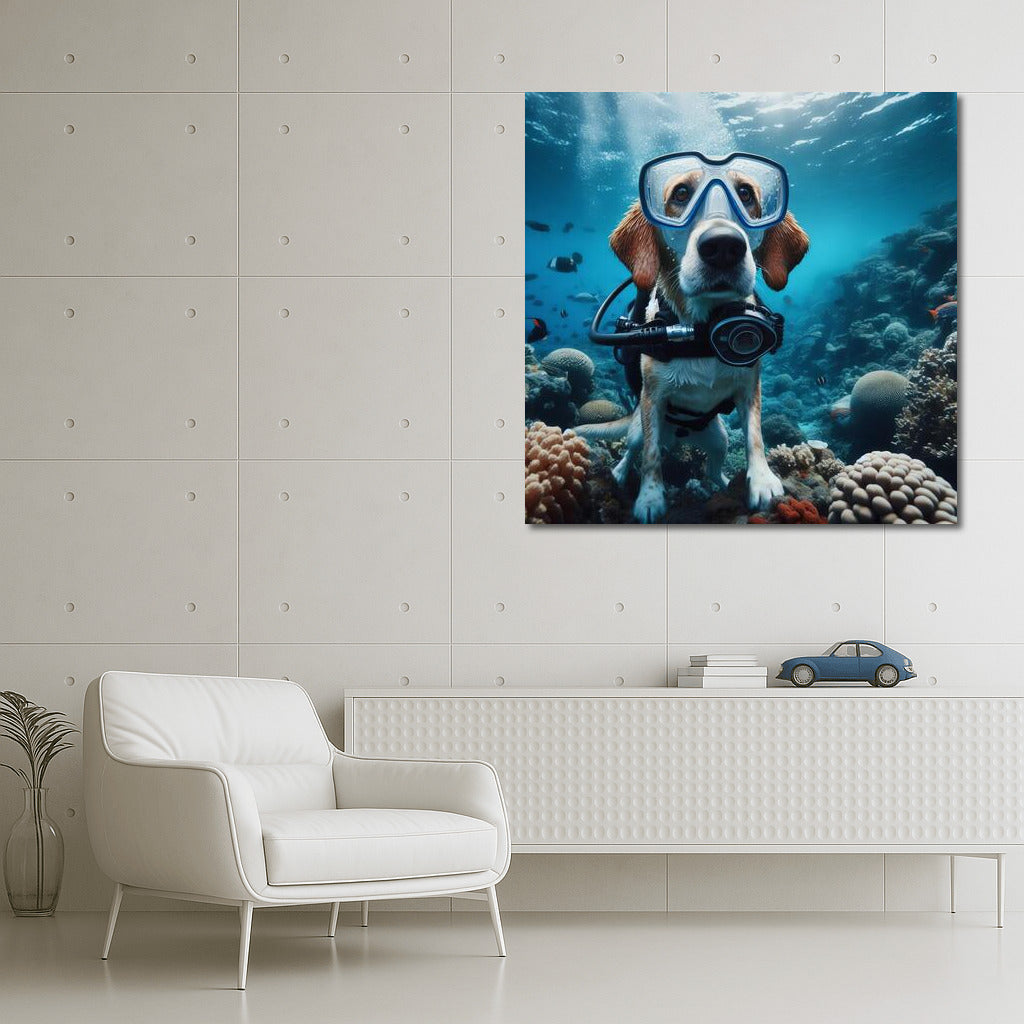 A Diver Dog in the Deep Ocean: An Underwater Adventure for Fun Decor Lovers