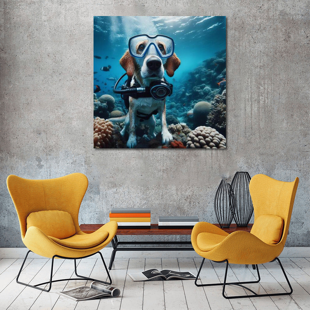 A Diver Dog in the Deep Ocean: An Underwater Adventure for Fun Decor Lovers