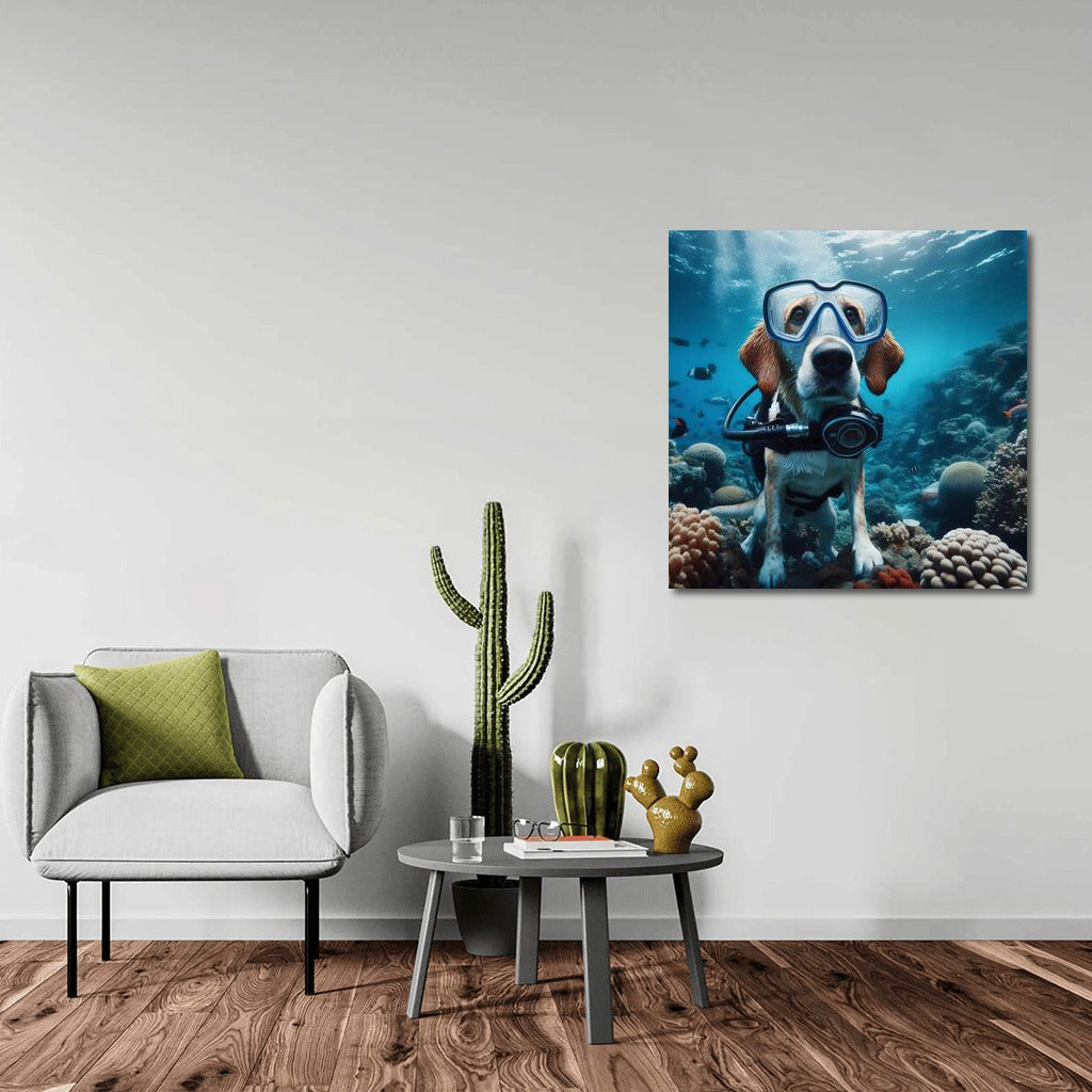 A Diver Dog in the Deep Ocean: An Underwater Adventure for Fun Decor Lovers