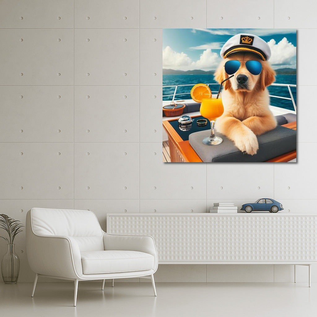 Canine Chic on a Yacht: Dog in a Sea Paradise