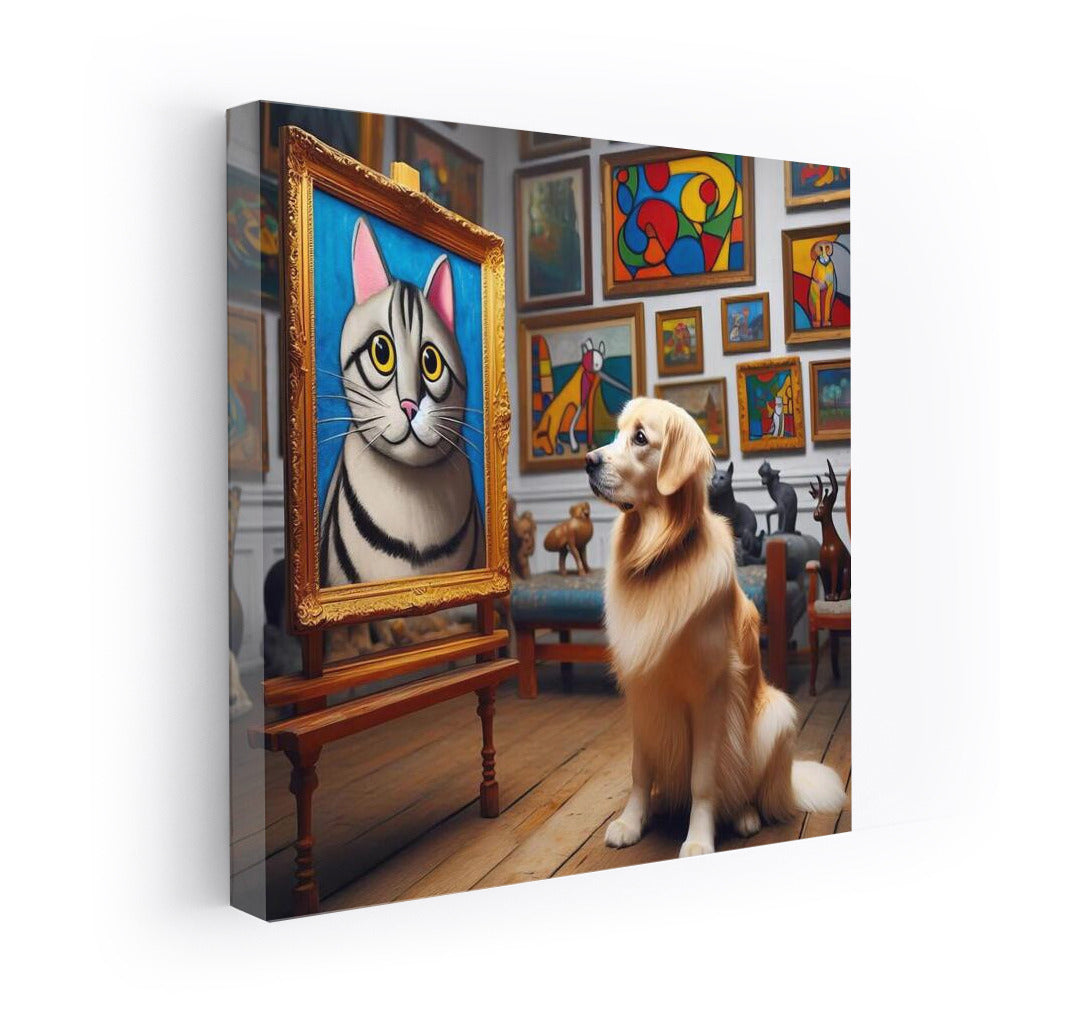 Dog in the Gallery: Mysterious Cat Brings Walls to Life