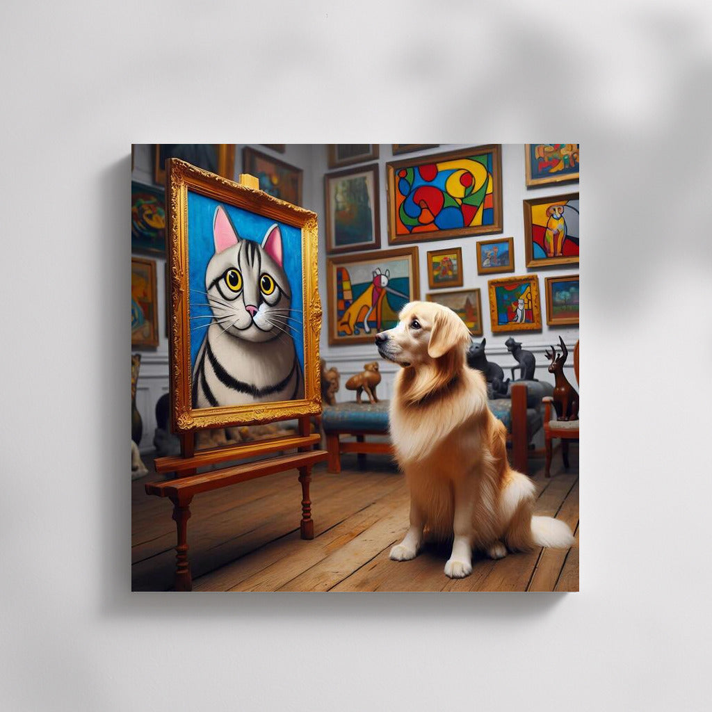 Dog in the Gallery: Mysterious Cat Brings Walls to Life