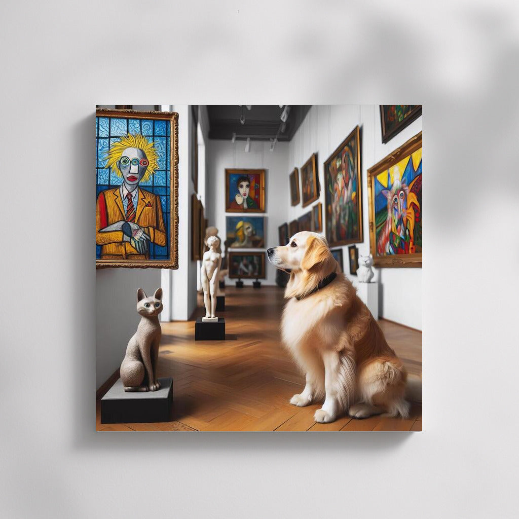 Adorable Dog in Gallery: Bright Colors of Creativity