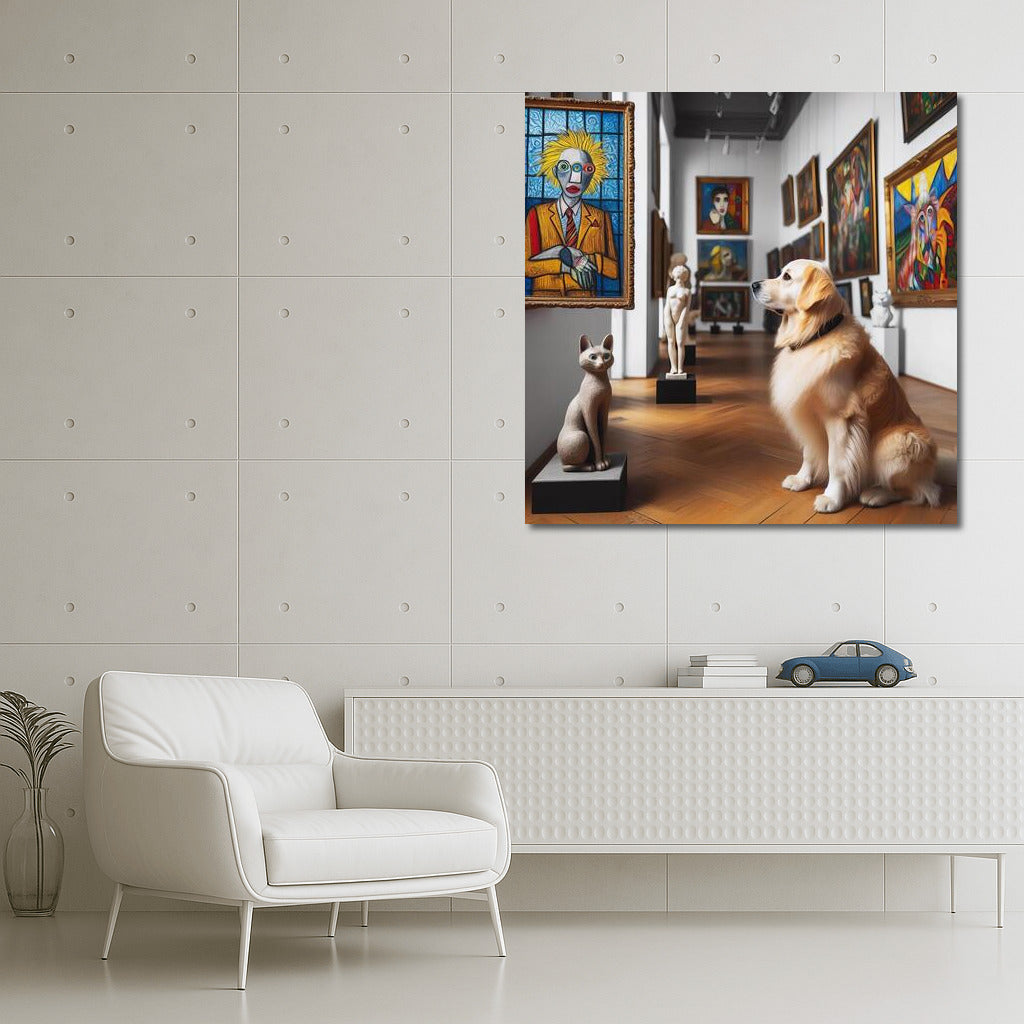 Adorable Dog in Gallery: Bright Colors of Creativity