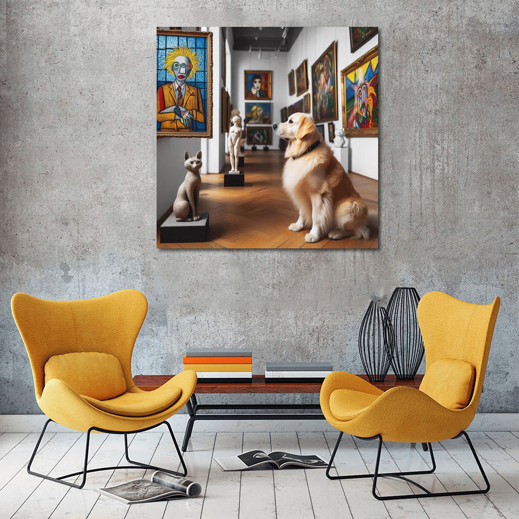 Adorable Dog in Gallery: Bright Colors of Creativity