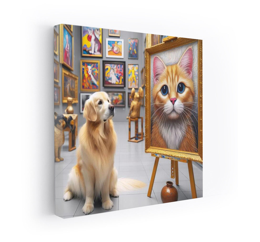 Gallery Charm: Dog Admires Cat