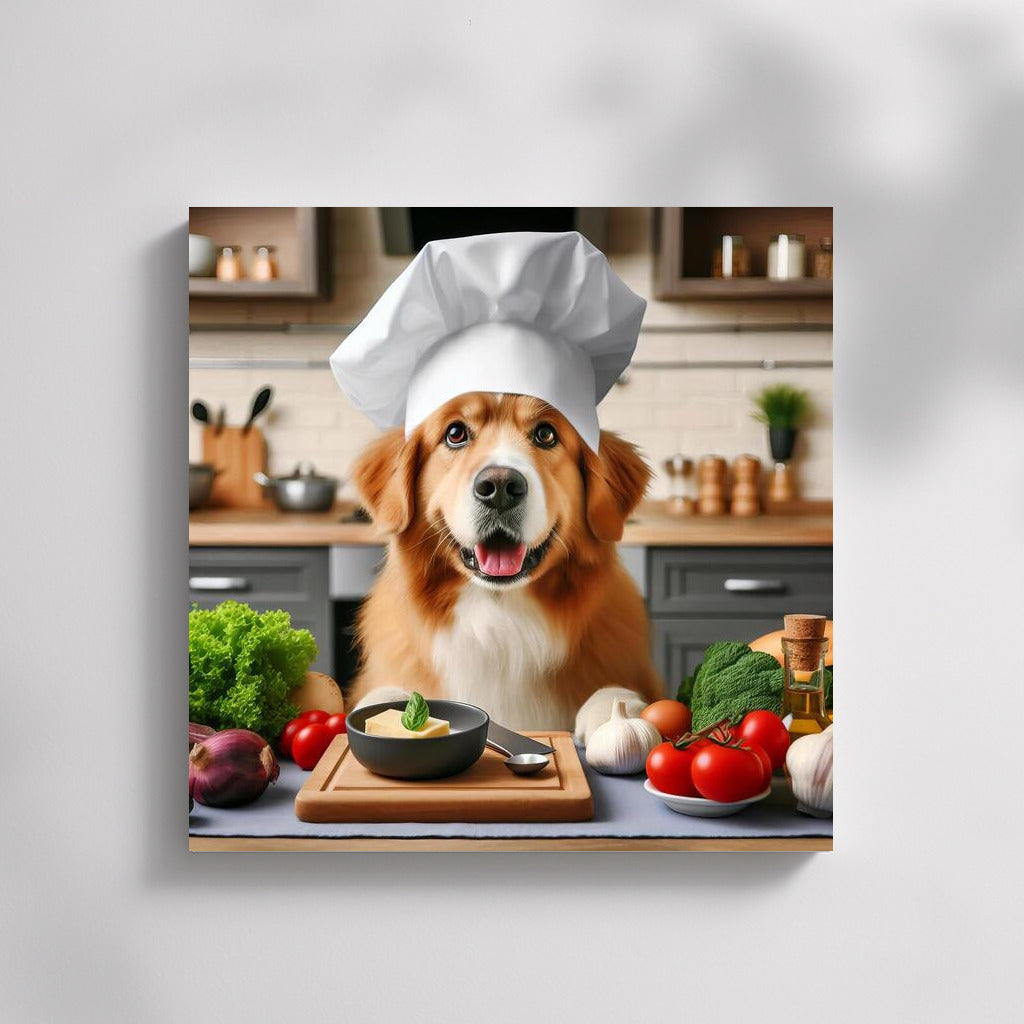 Culinary Wonders: Dog Chef in a Hat in the Kitchen